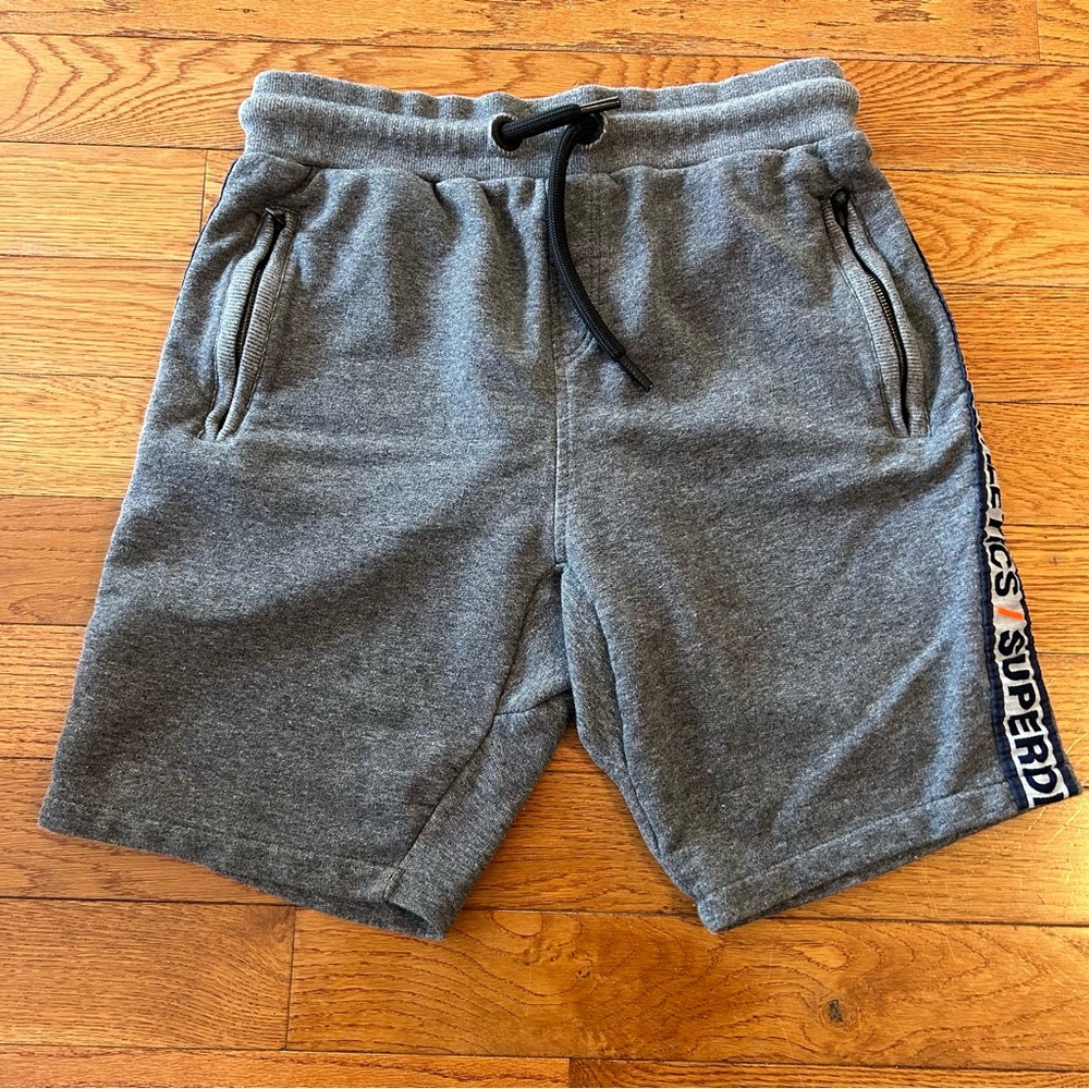 Superdry Charcoal Athletic Shorts with Logo